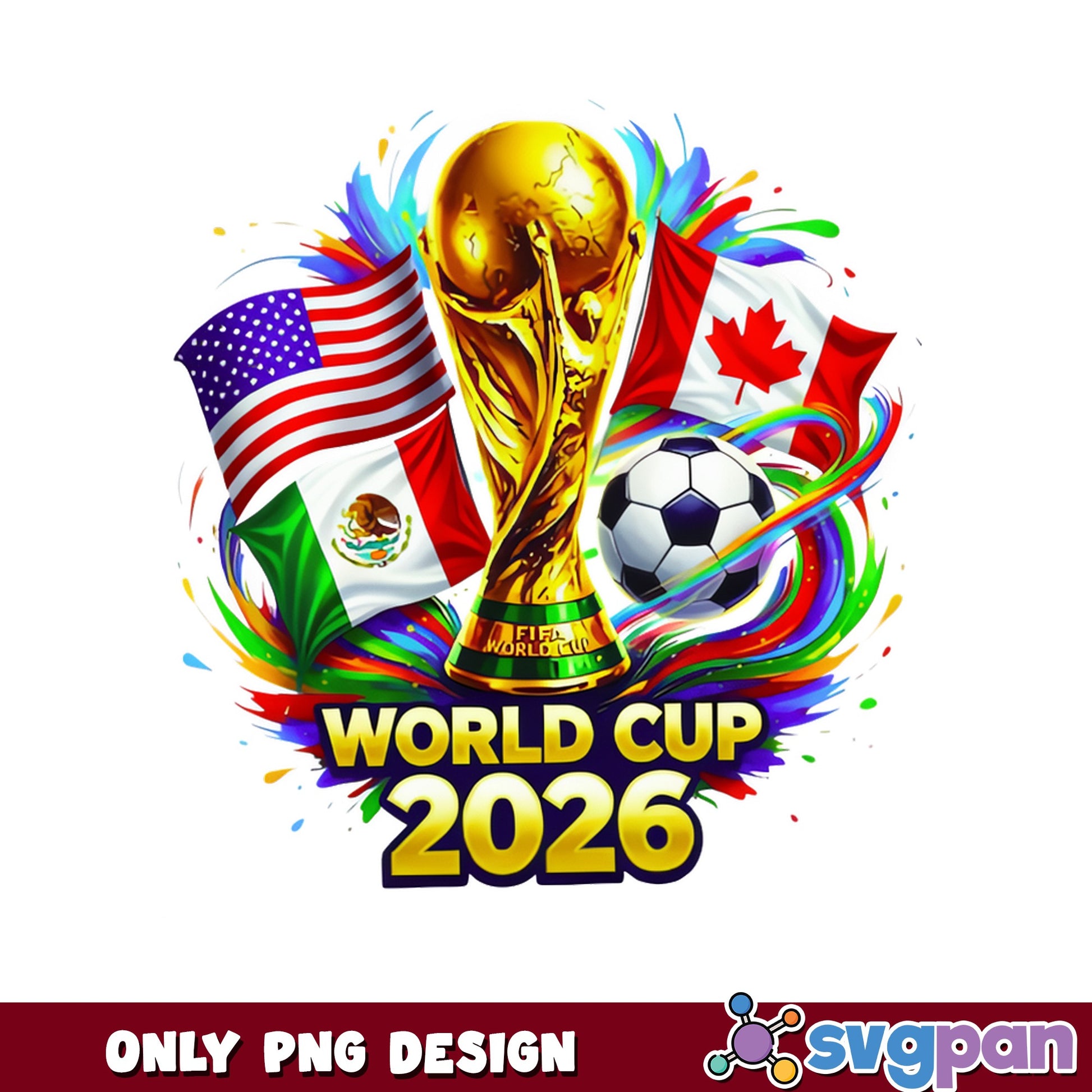 World Cup 2026 PNG, Soccer Football Trophy USA Mexico, Canada PNG