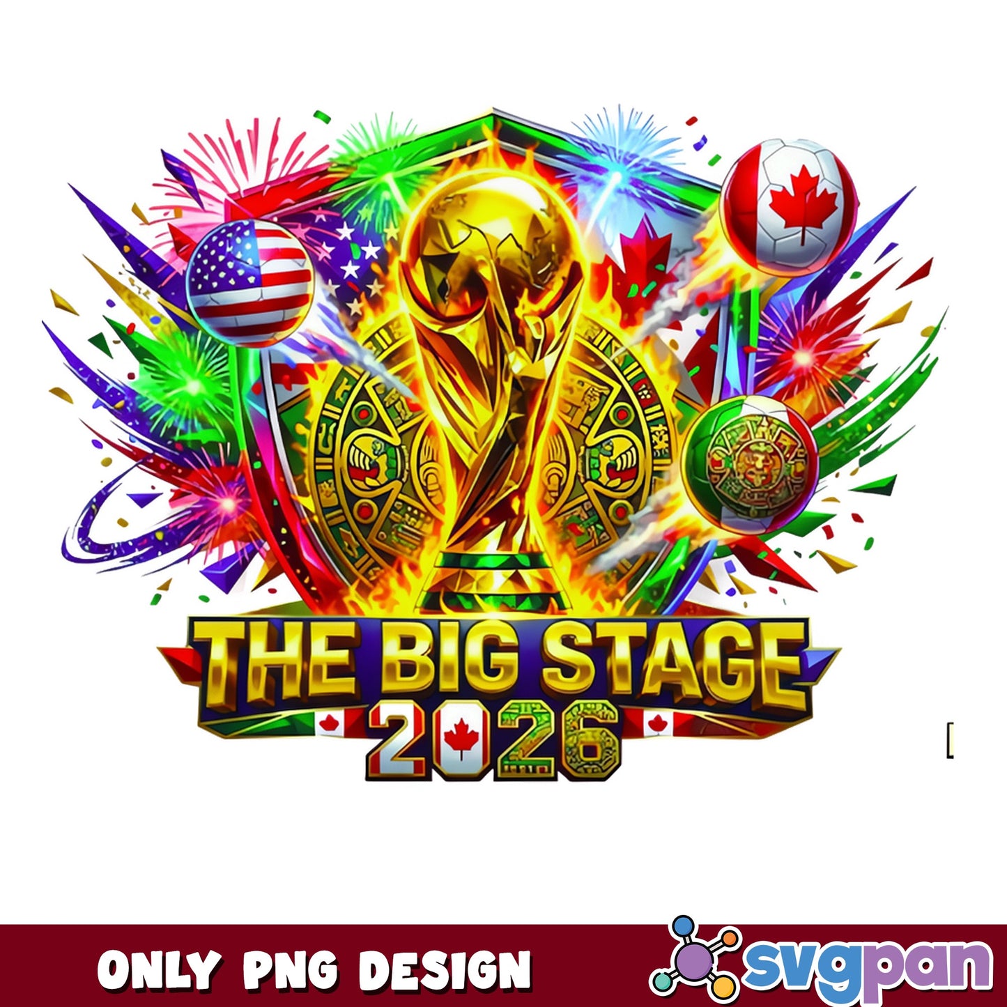 World Cup 2026 The Big Stage PNG, Soccer Trophy PNG, Football PNG
