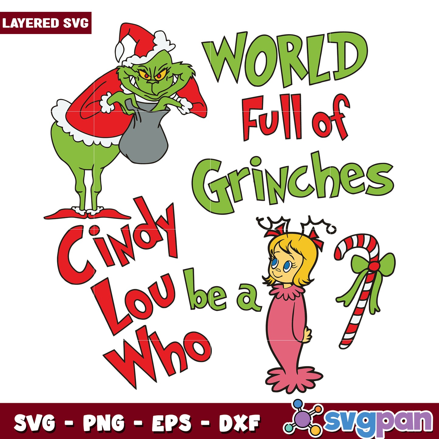 World full of grinches svg, grinch clipart svg, christmas grinch svg