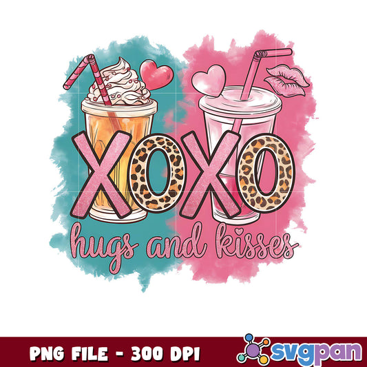 XOXO hugs and kisses design for prints and crafts