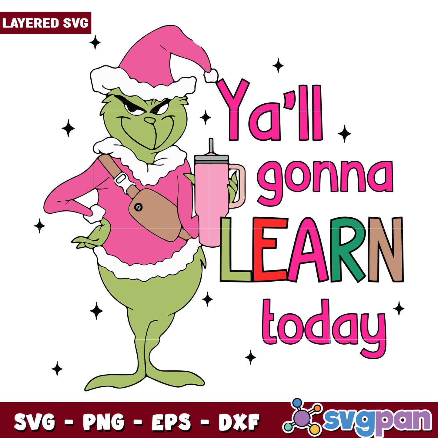 Yall gonna learn svg, grinch clipart svg, christmas grinch svg