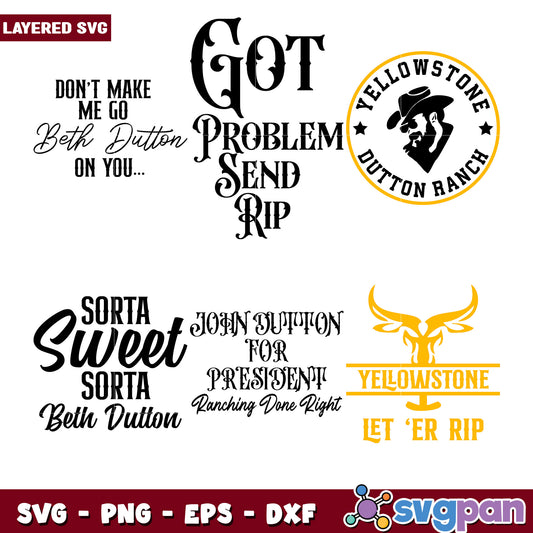 Yellowstone Dutton Ranch SVG Bundle Templates