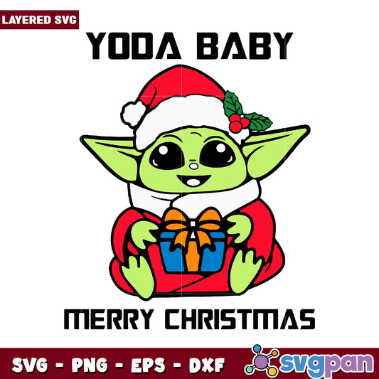 Yoda Baby Christmas Design, Perfect for Holiday Crafts and Gifts