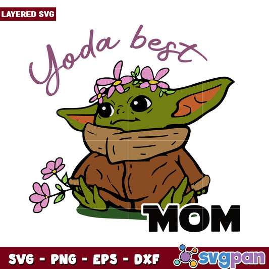 Yoda best mom SVG design for creative projects, perfect gift idea