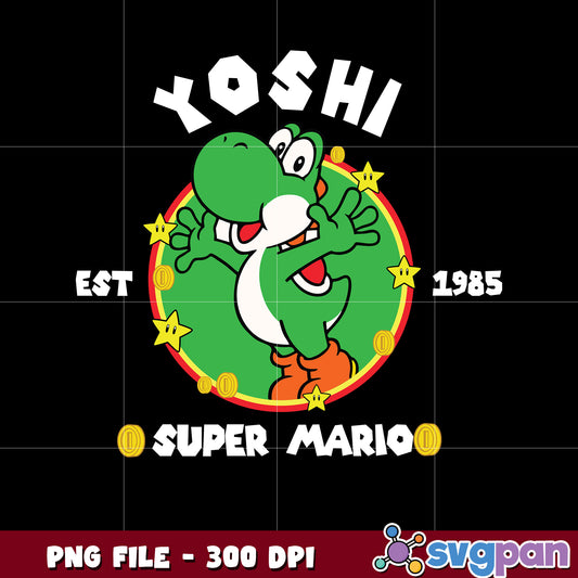 Yoshi Mario est 1985 png, super mario bros png, mario game png