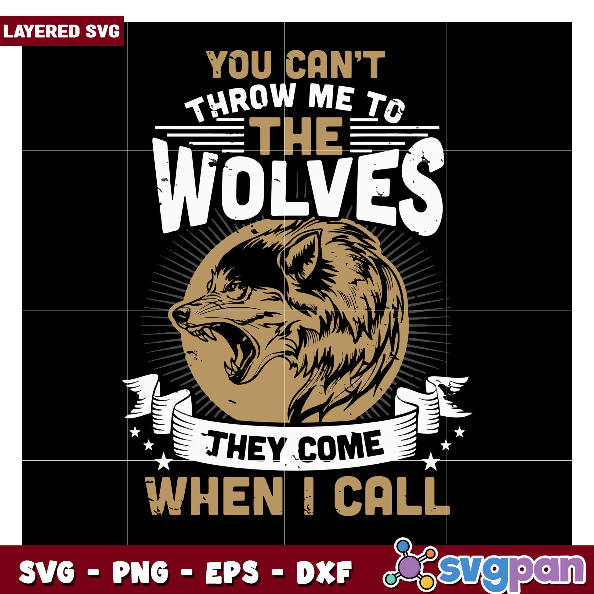 You Can't Throw Me To The Wolves, Powerful Wolf SVG Design