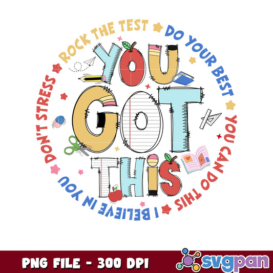 You Got This! Motivational School PNG