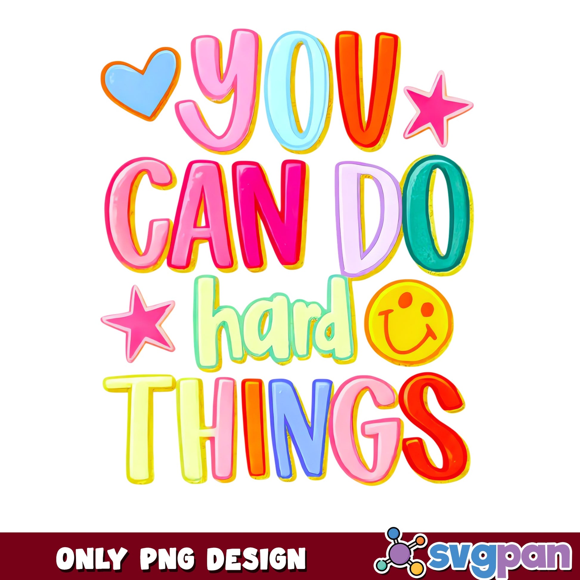 You Can Do Hard Things PNG, Motivational Quote PNG, Teacher PNG