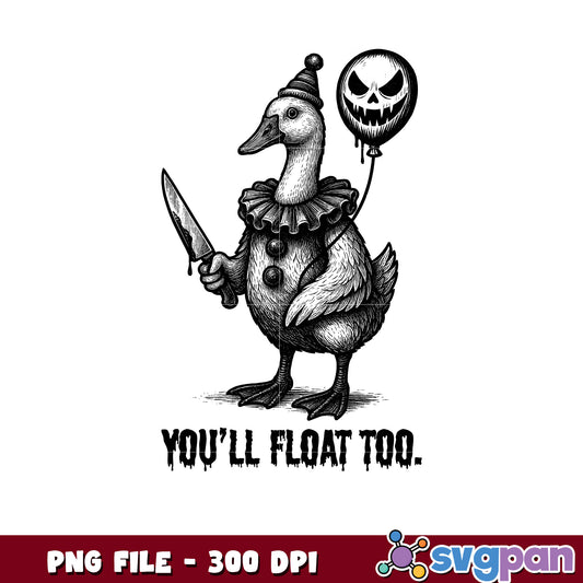 You'll float too png, spooky season png, halloween monster​ png