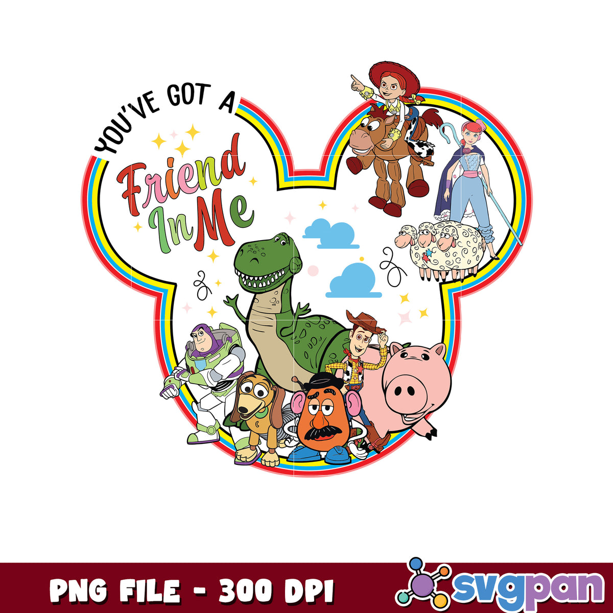 You've got a friend in me design toy story png, disney plus png, toy story characters png