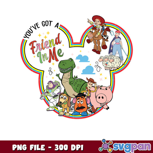 You've got a friend in me design toy story png, disney plus png, toy story characters png