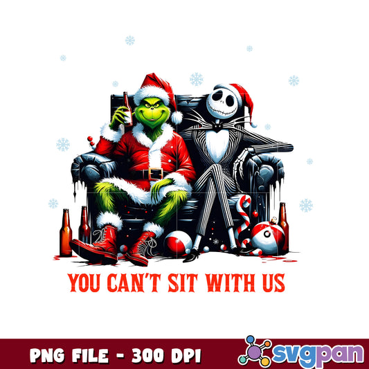 You can't sit with us png, grinch face​ png, baby grinch ​png