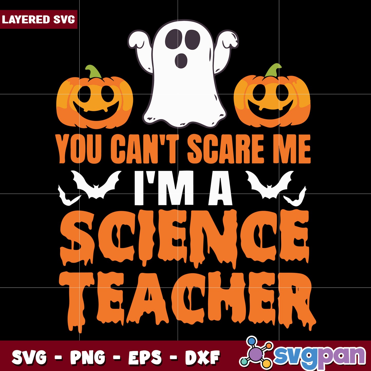 You cant scare me im a science teacher svg, halloween quotes svg, halloween svg