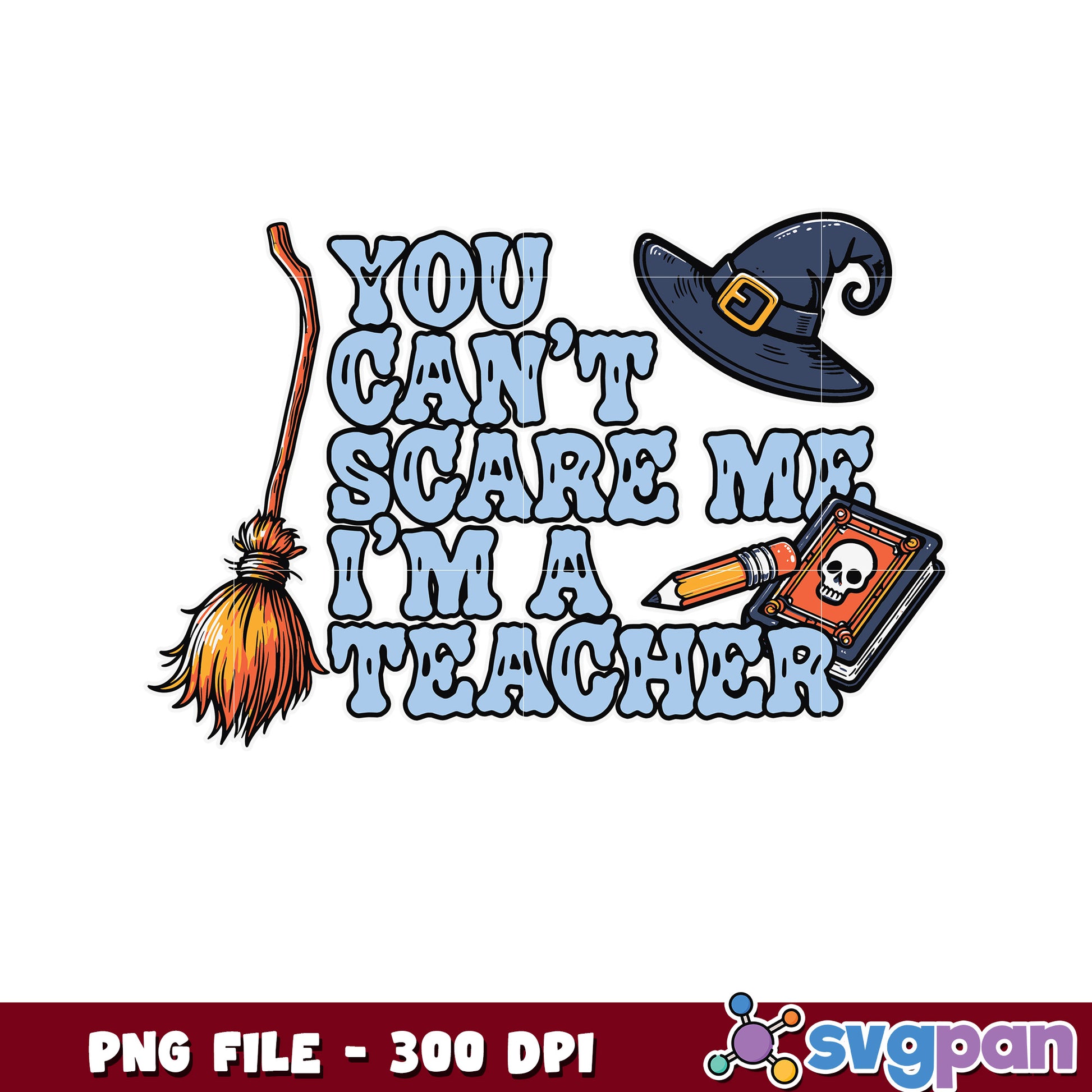 You cant scare me png, halloween ghoul​​ png, cute ghost png