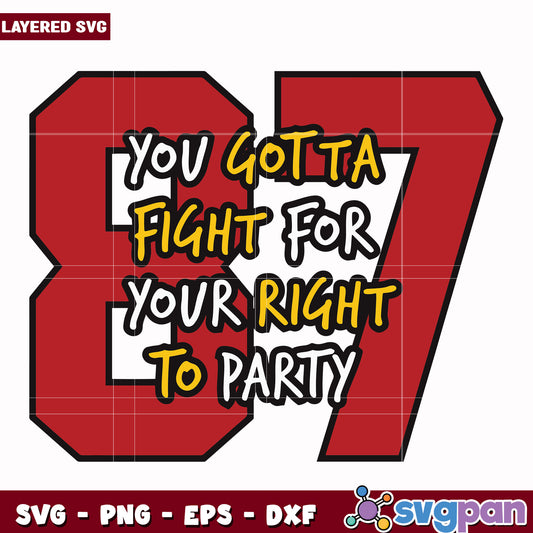You gotta fight for your right to party svg, nfl rankings svg, nfl ks chiefs svg