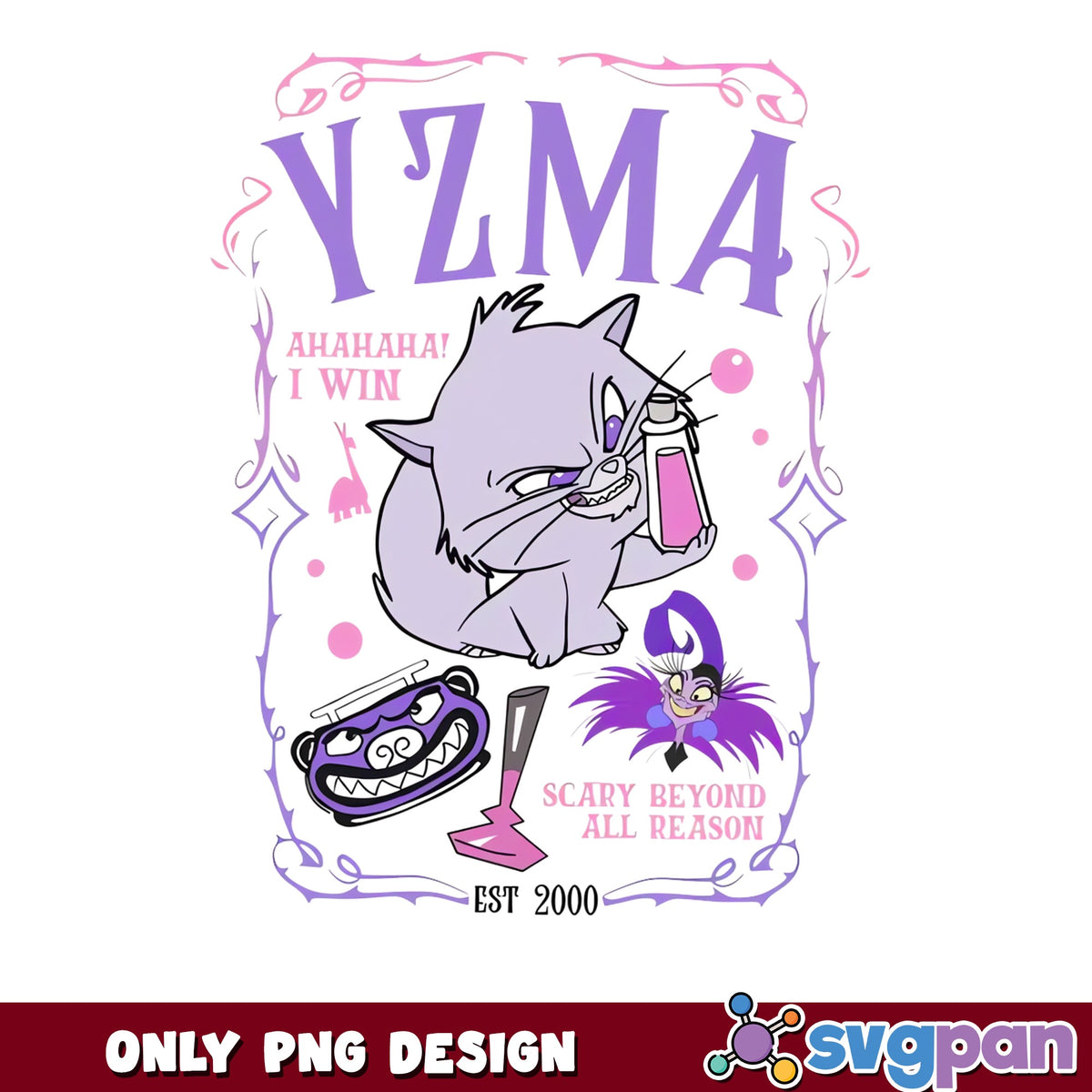Yzma Emperor's New Groove PNG, Disney Villain Cat Potion, Disney PNG