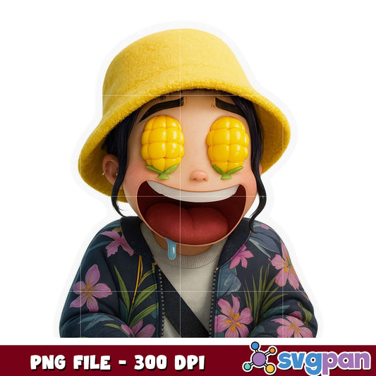 Zoey drool design png, cute anime png, chibi girl png
