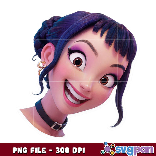 Zoey smile png, kpop animation png, happy character png