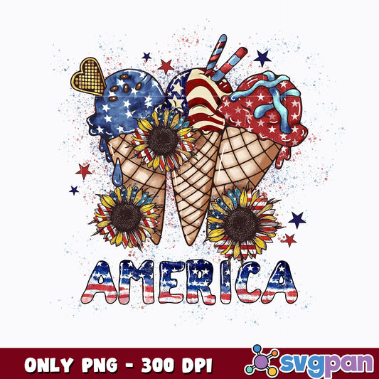 Patriot Ice Cream For 4th Of July  png  