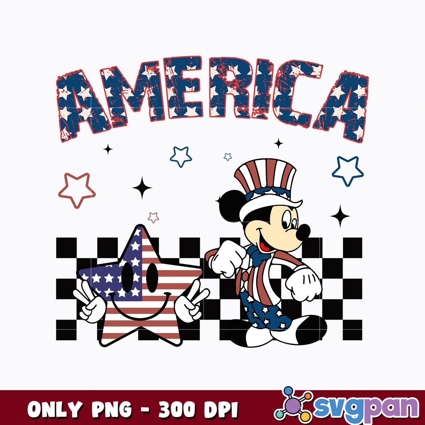 American mickey mouse 4th Of July png 