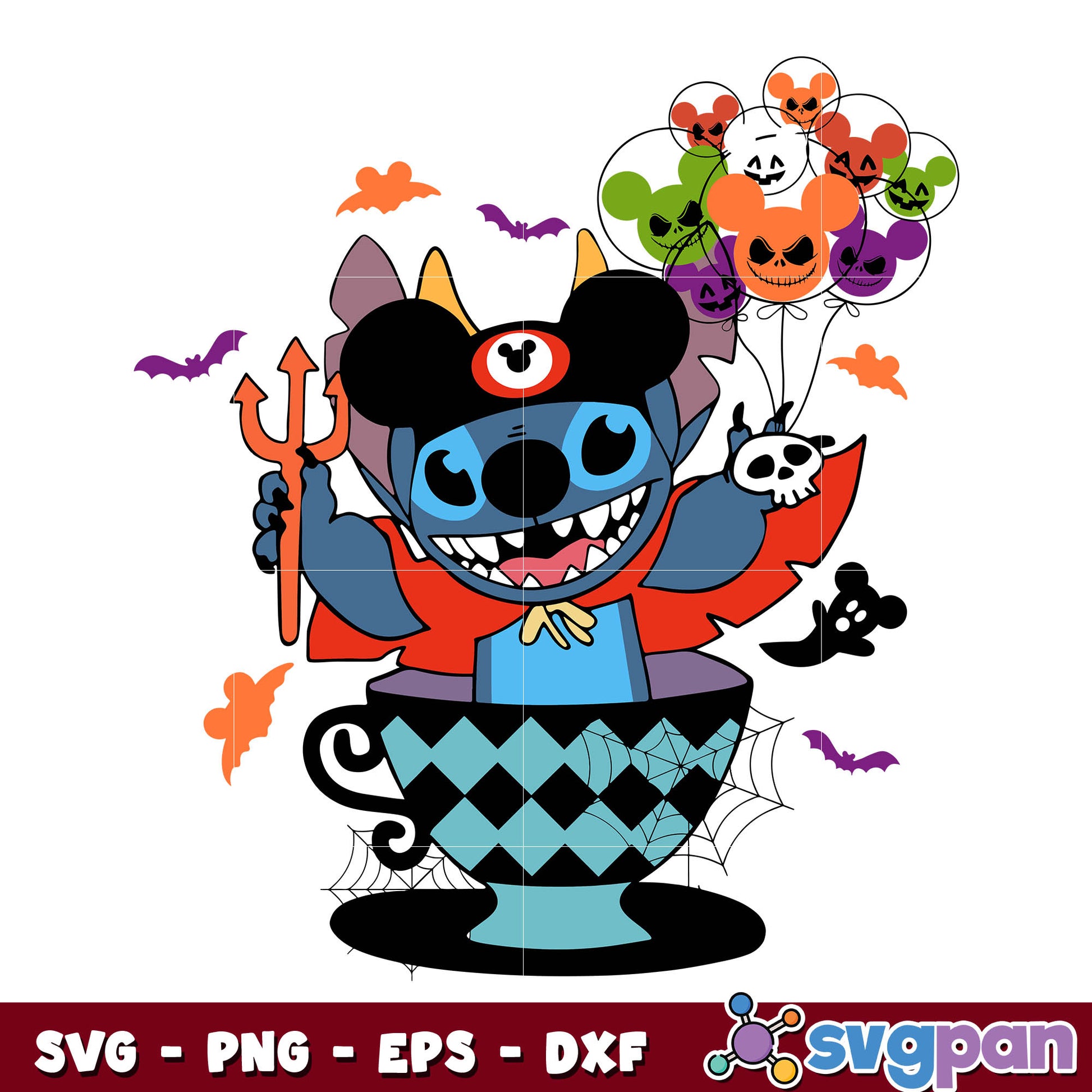 Halloween Cartoon Character Stitch svg