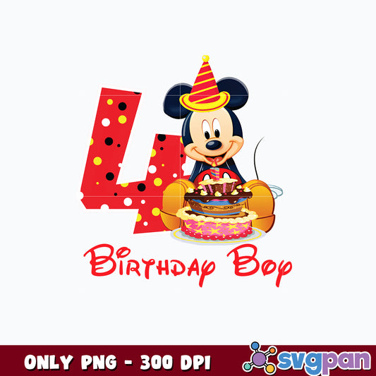 Mickey Mouse 4th birthday boy png