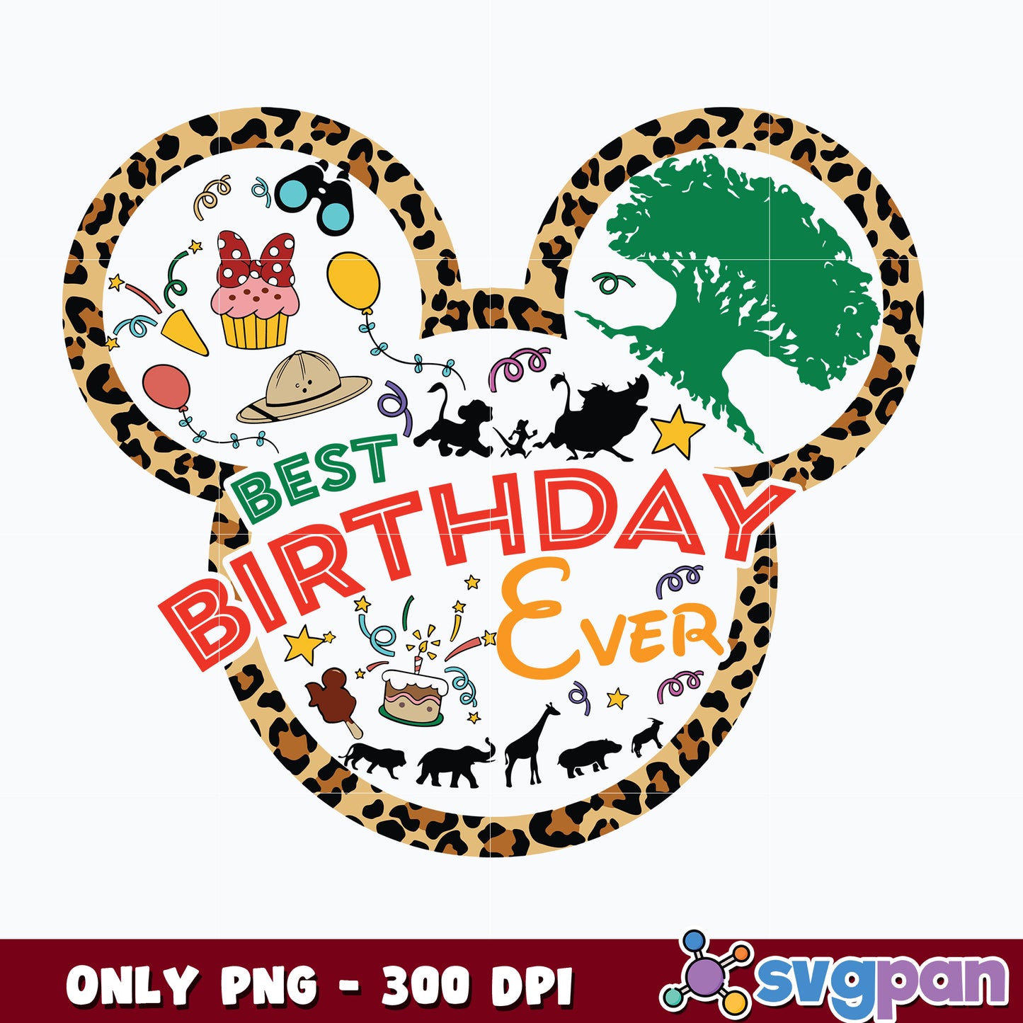 Mickey head Best Birthday Ever png