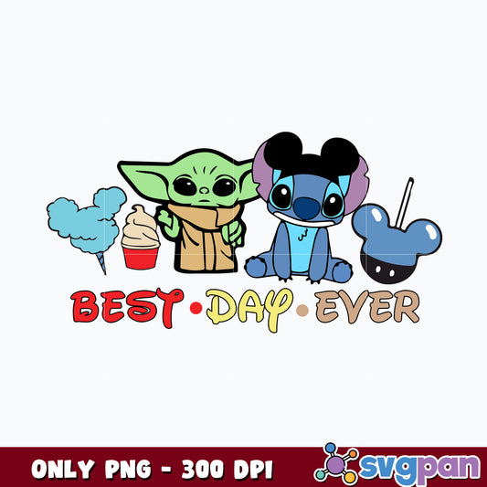 Yoda And Stitch Best Day Ever Png