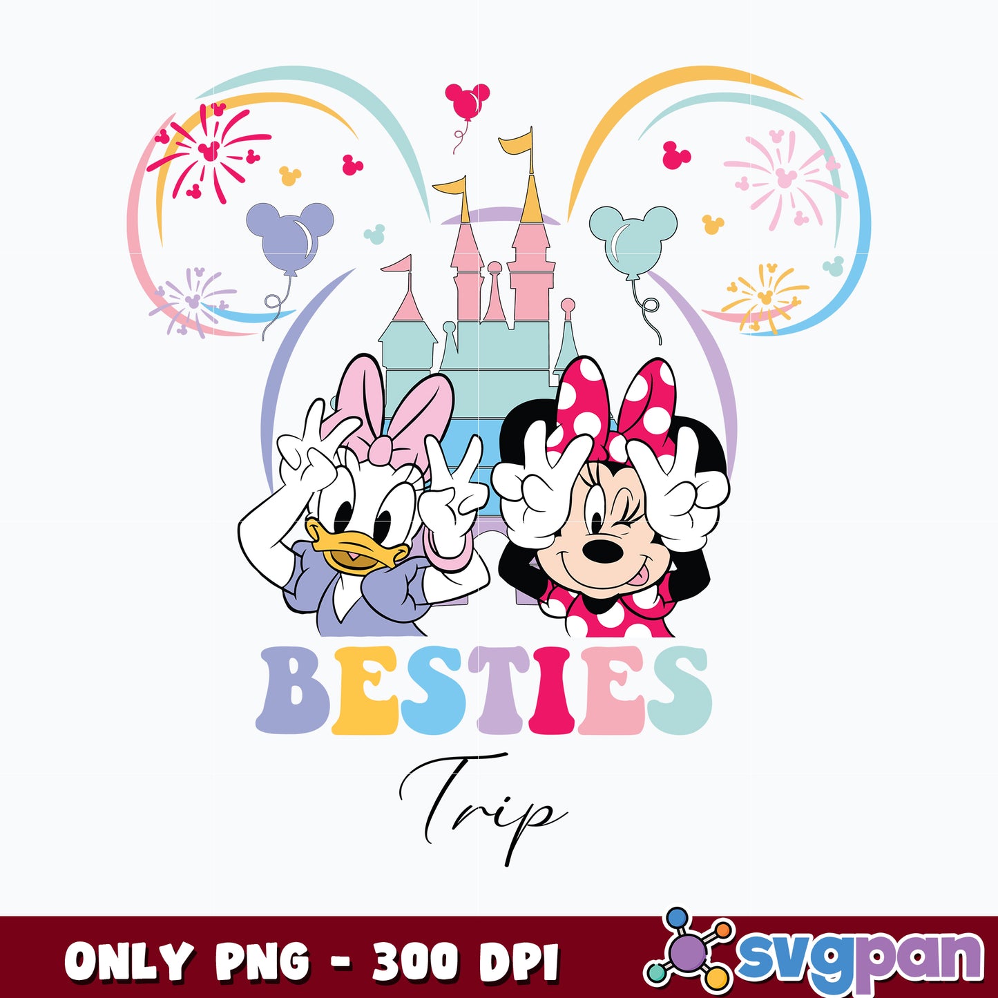 Besties Trip Duck Dasy and Minnie Mouse png