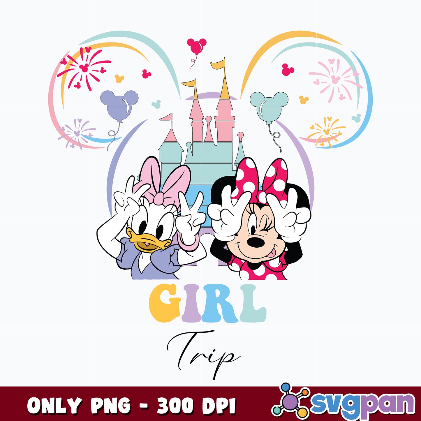 Girls Trip Duck Dasy and Minnie Mouse png  