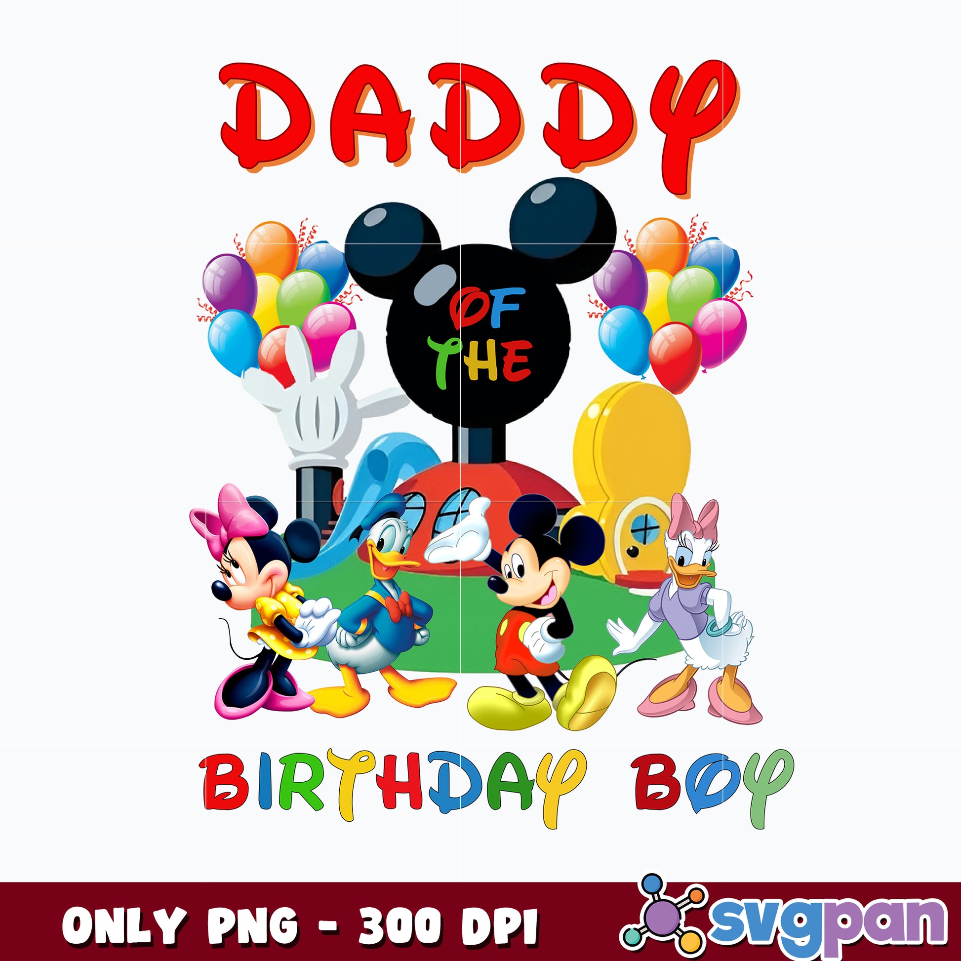 Mouse Balloon daddy  of the Birthday boy png