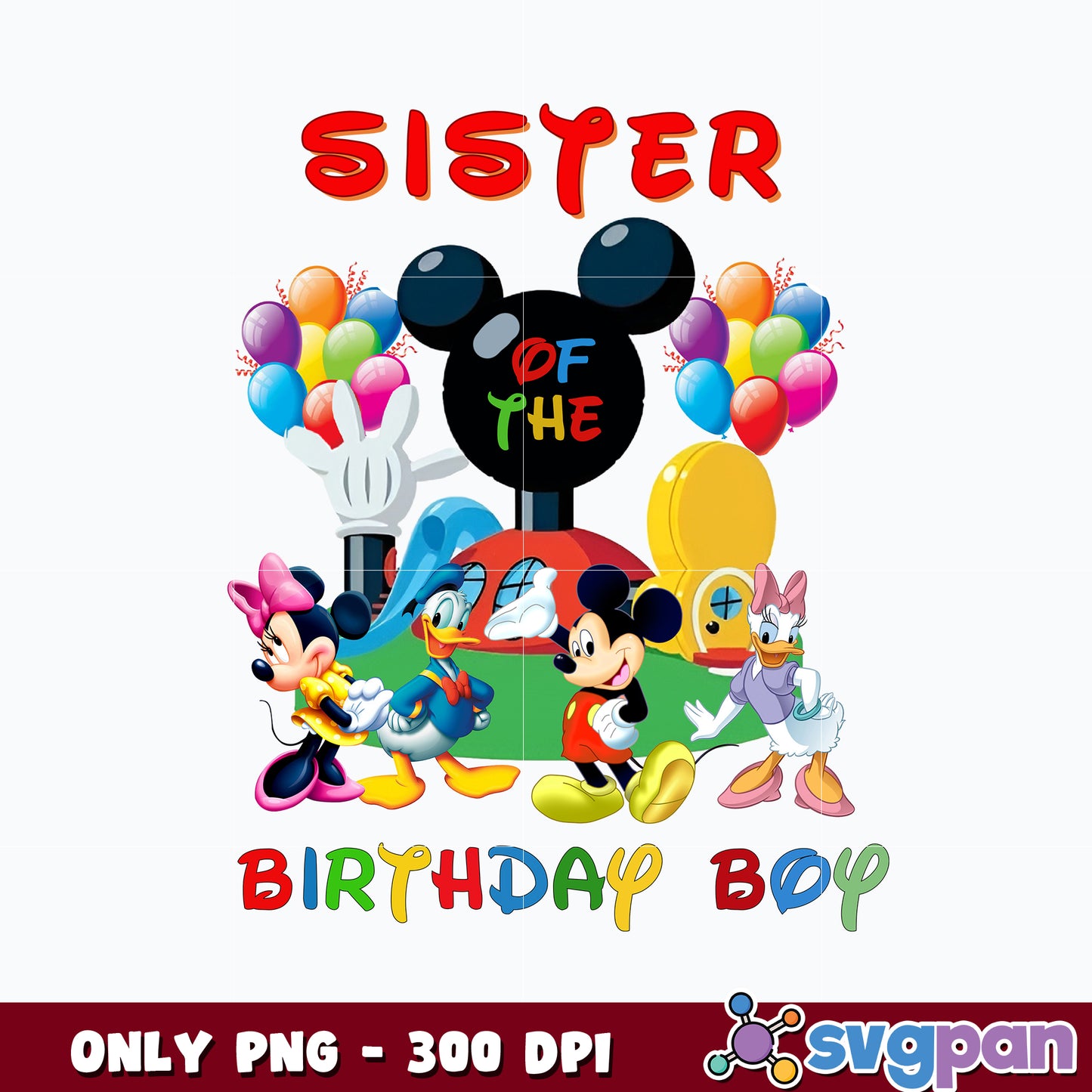 Mouse Balloon sister of the Birthday boy png 