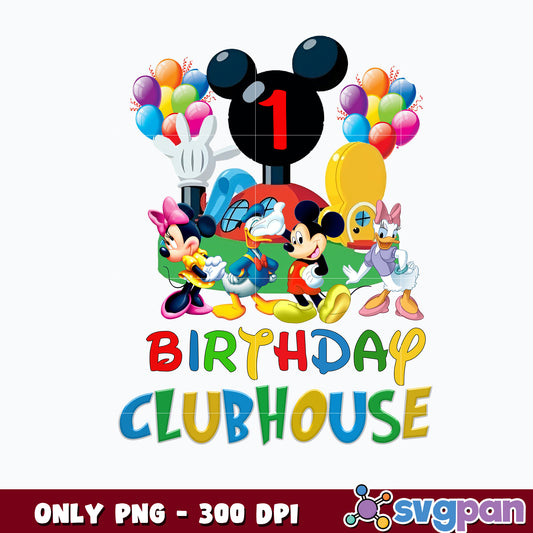 Mouse Balloon Party 1st Birthday png