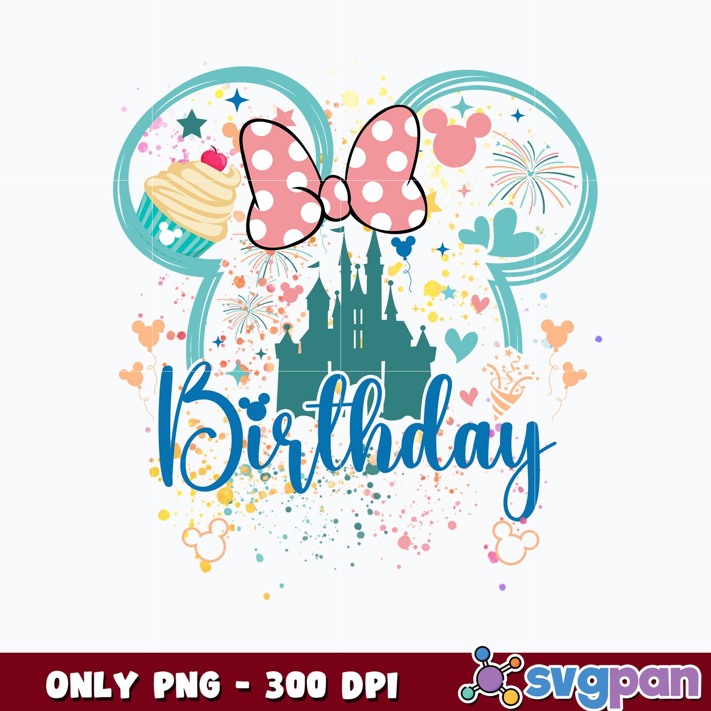 Minnie mouse head birthday png