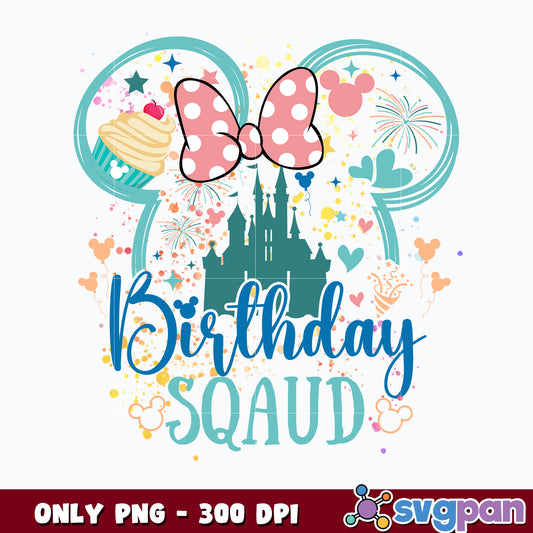 Minnie mouse head birthday squad png