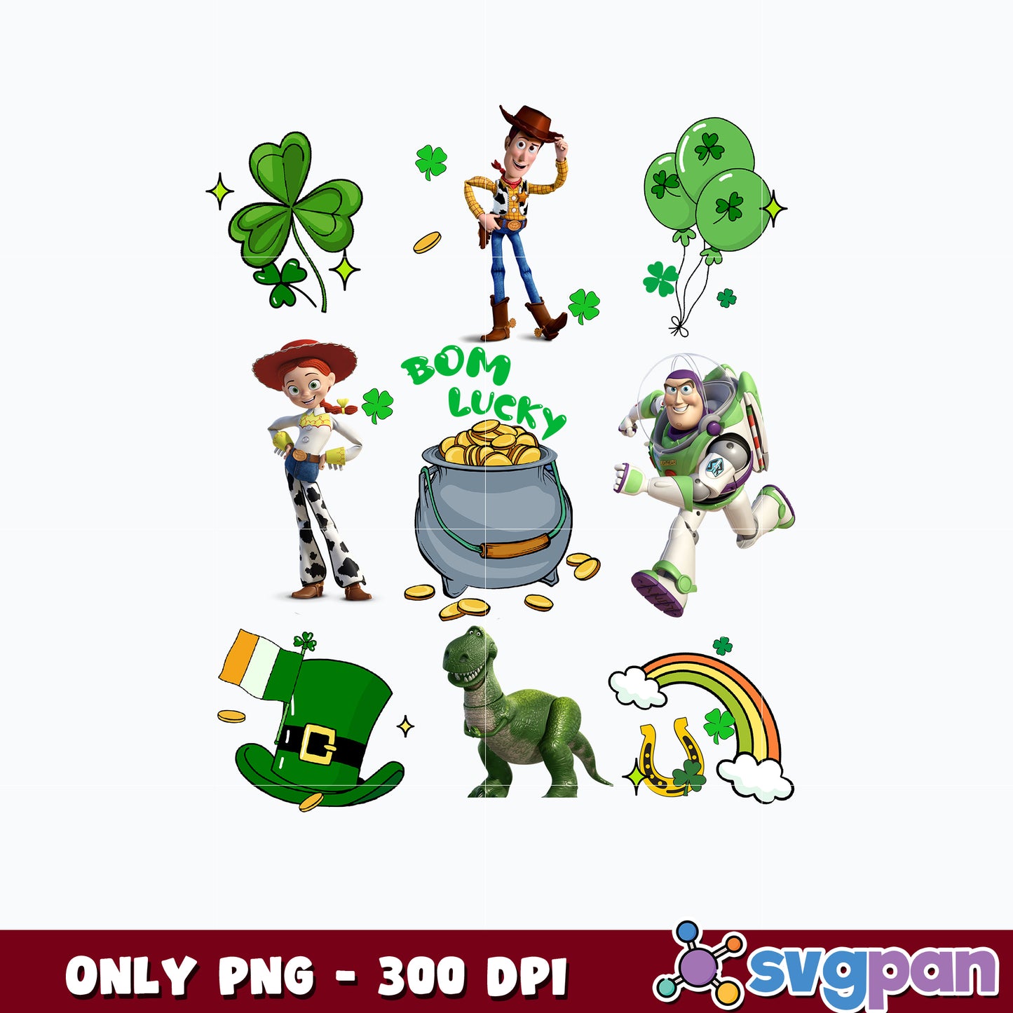  Toy story Bom Lucky st patrick's day Png