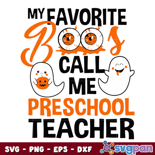 boo teacher halloween svg