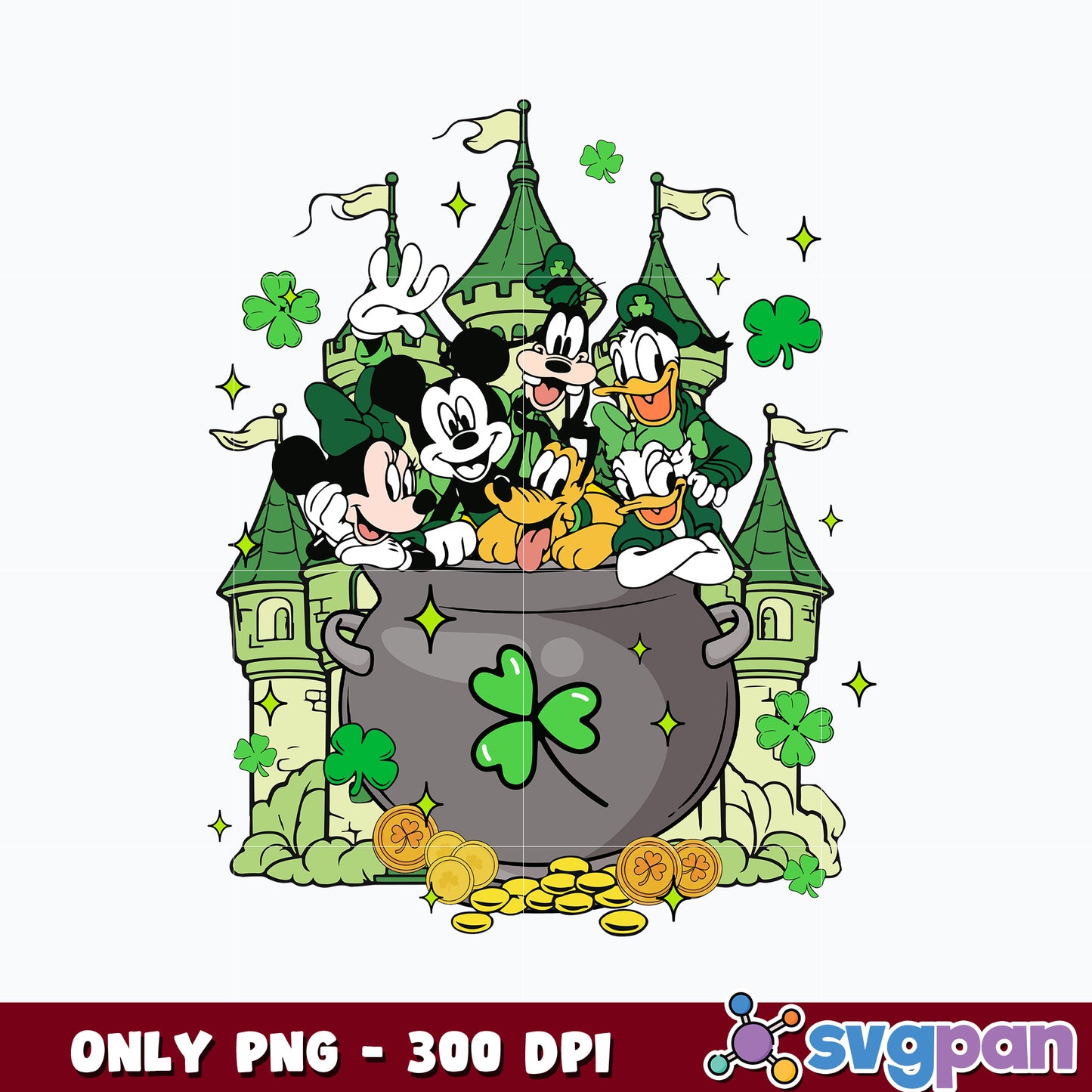 Mickey Catsel st patrick's day Png