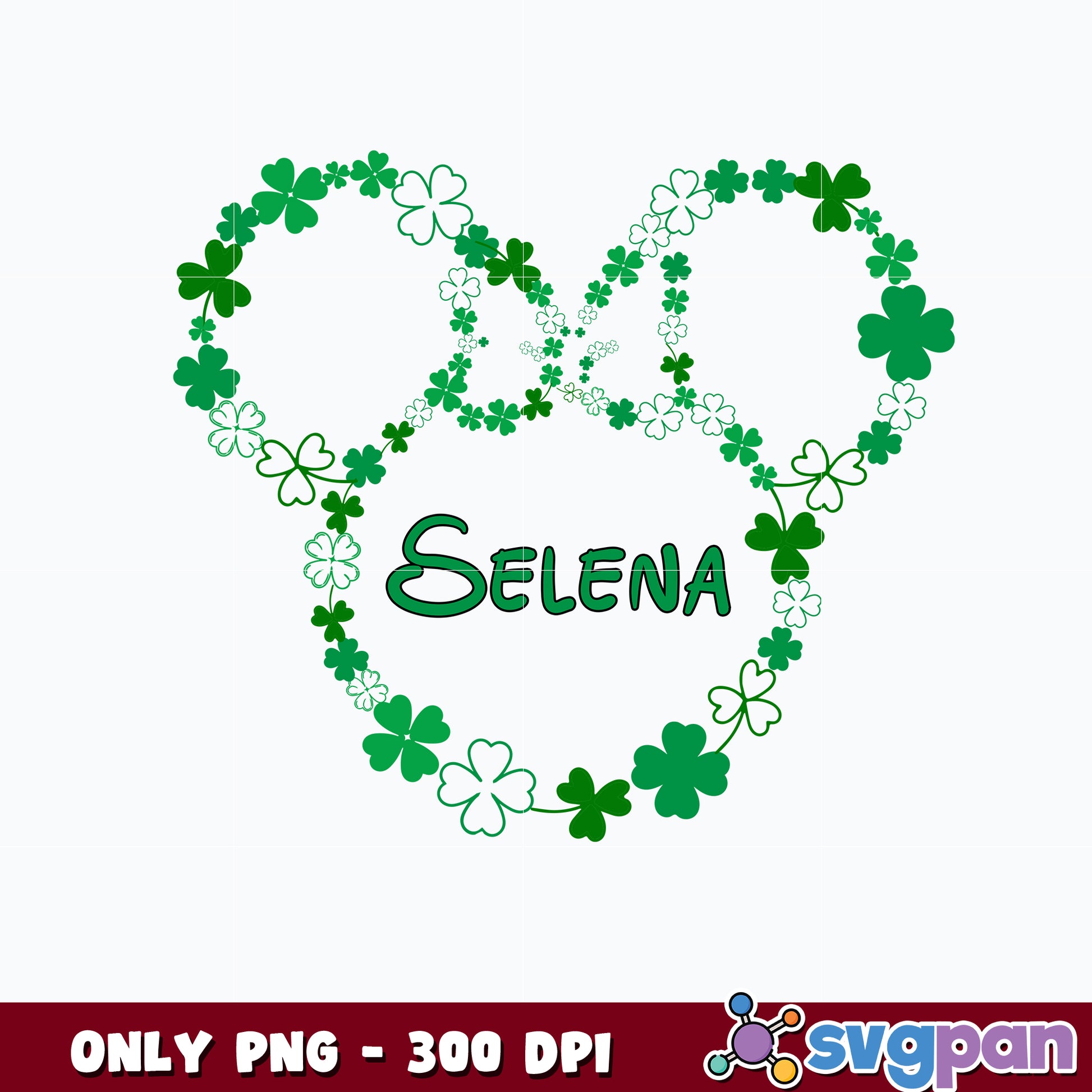 Mickey Mouse Selena St. Patrick's Day png 