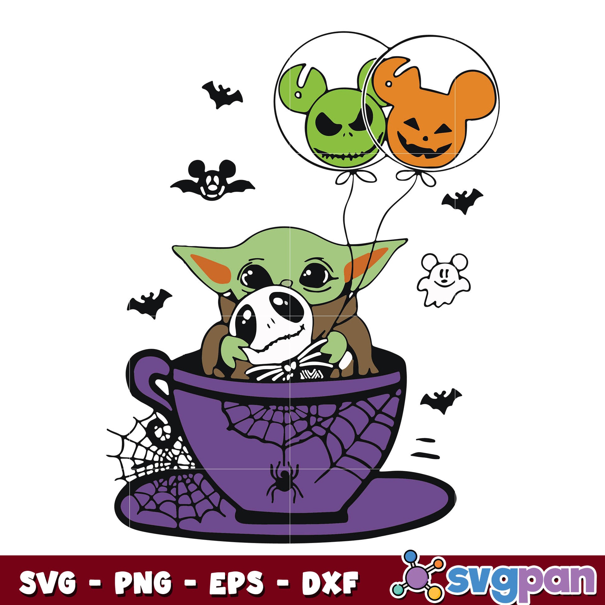 Halloween Baby In Cup Balloon Svg