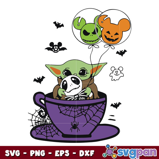 Halloween Baby In Cup Balloon Svg