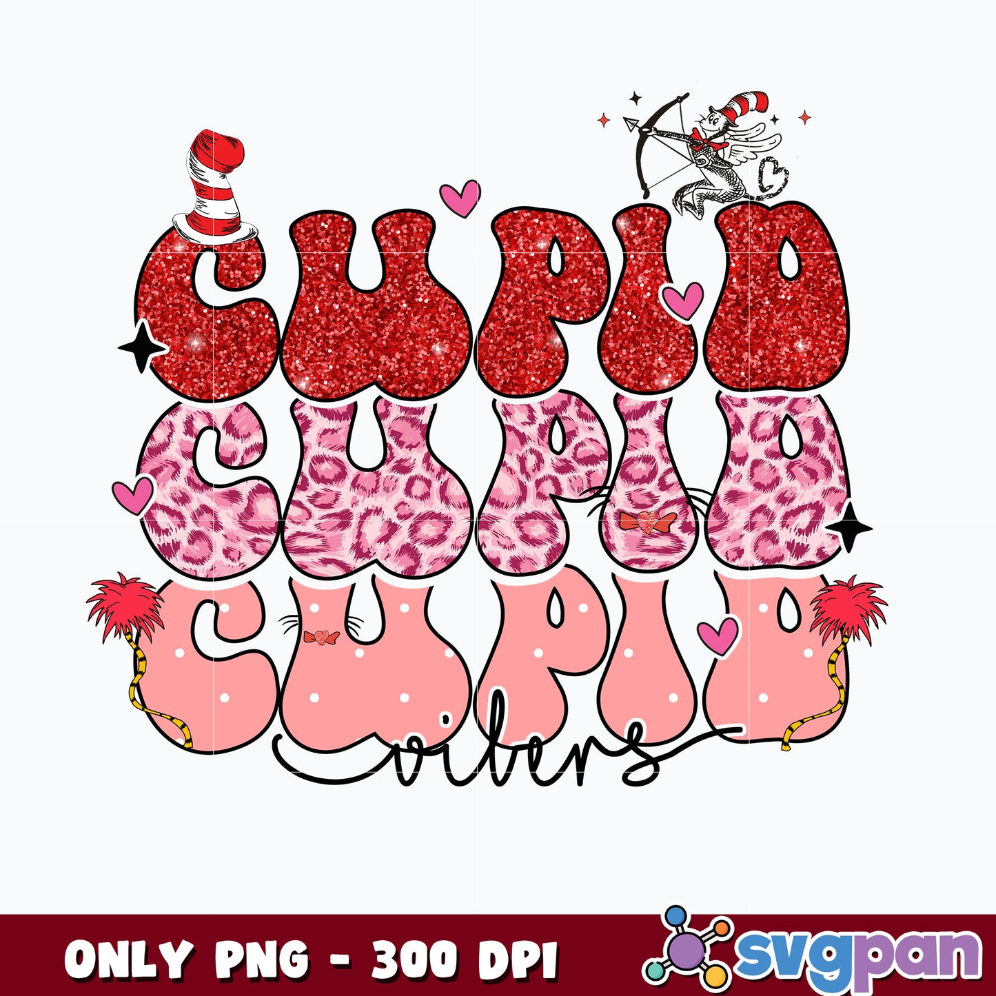 Dr Seuss cupid vibes valentine png