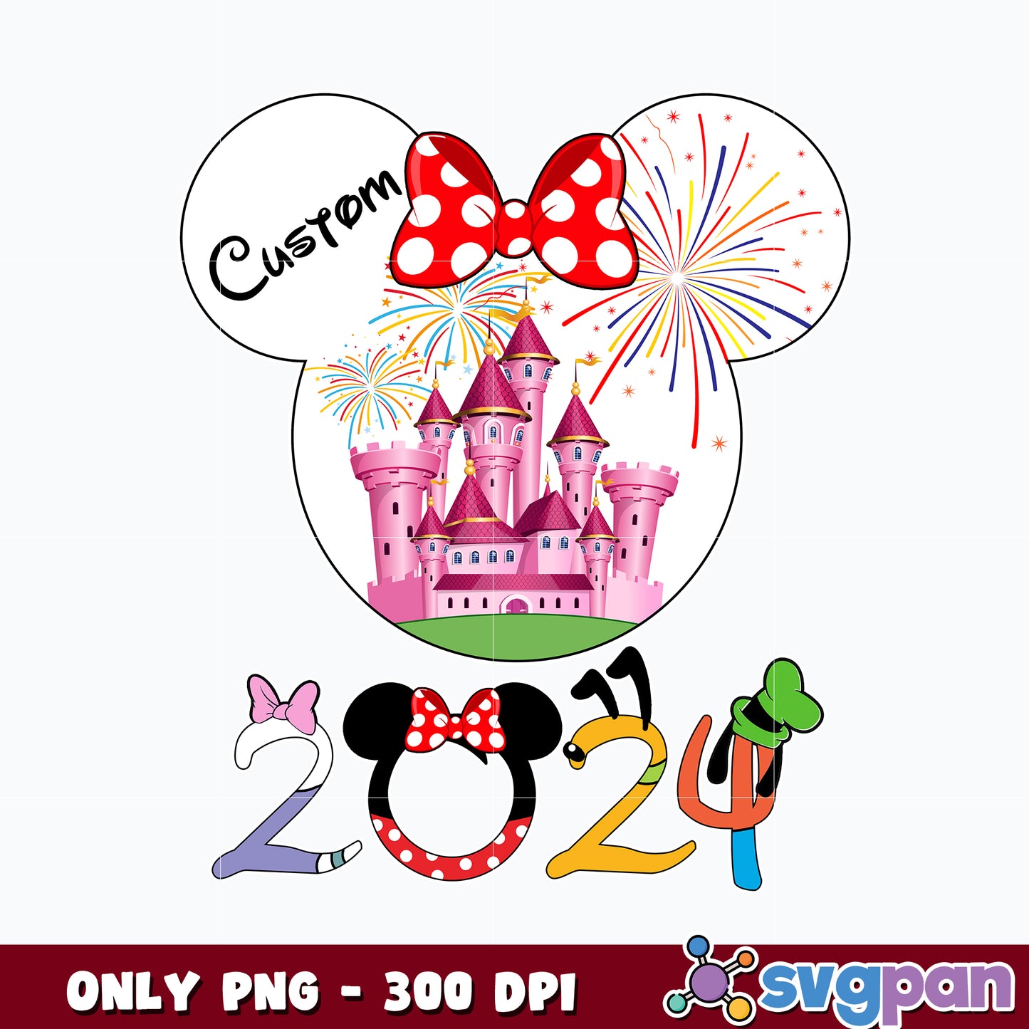 Minnie Head Custom Family Vacation 2024 Png 