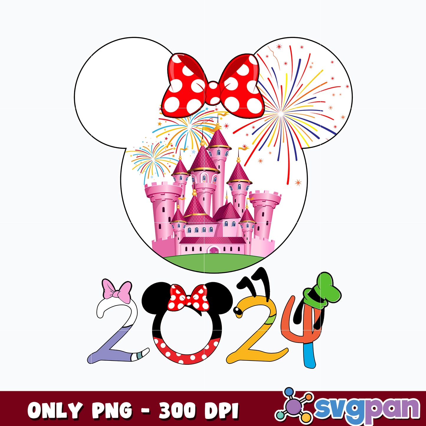 Minnie Head Family Vacation 2024 Png 