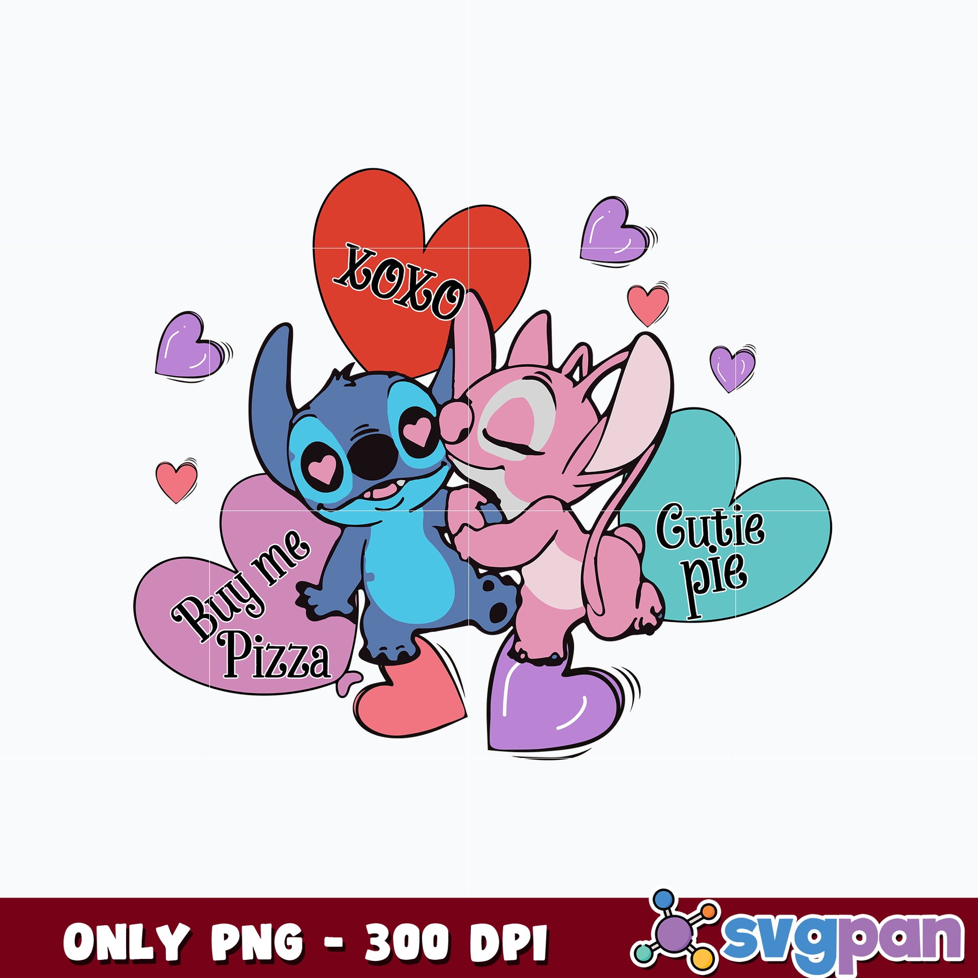 Stitch in Love png, Stitch Couple png