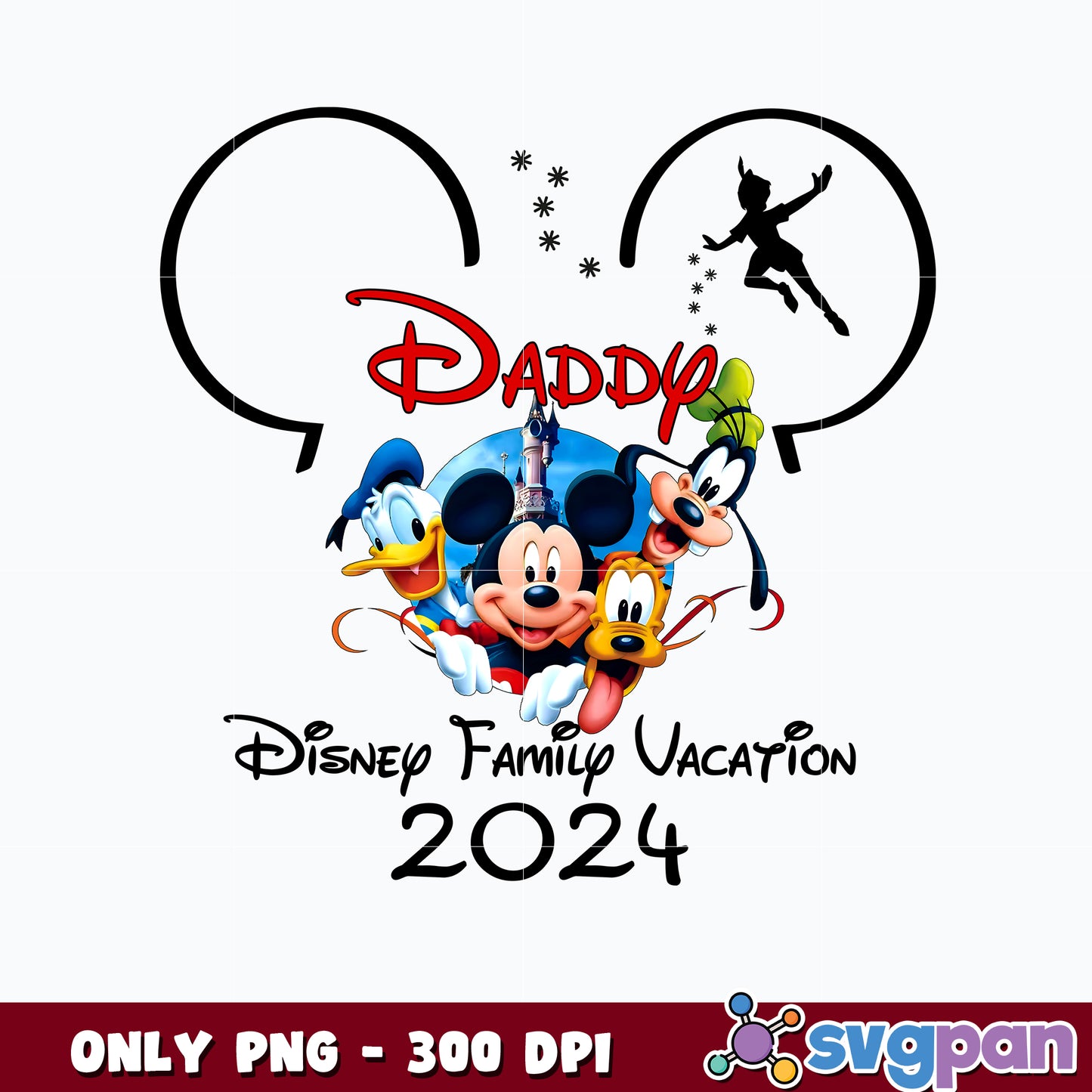 Disney Family Vacation with Mickey Mouse 2024 png 