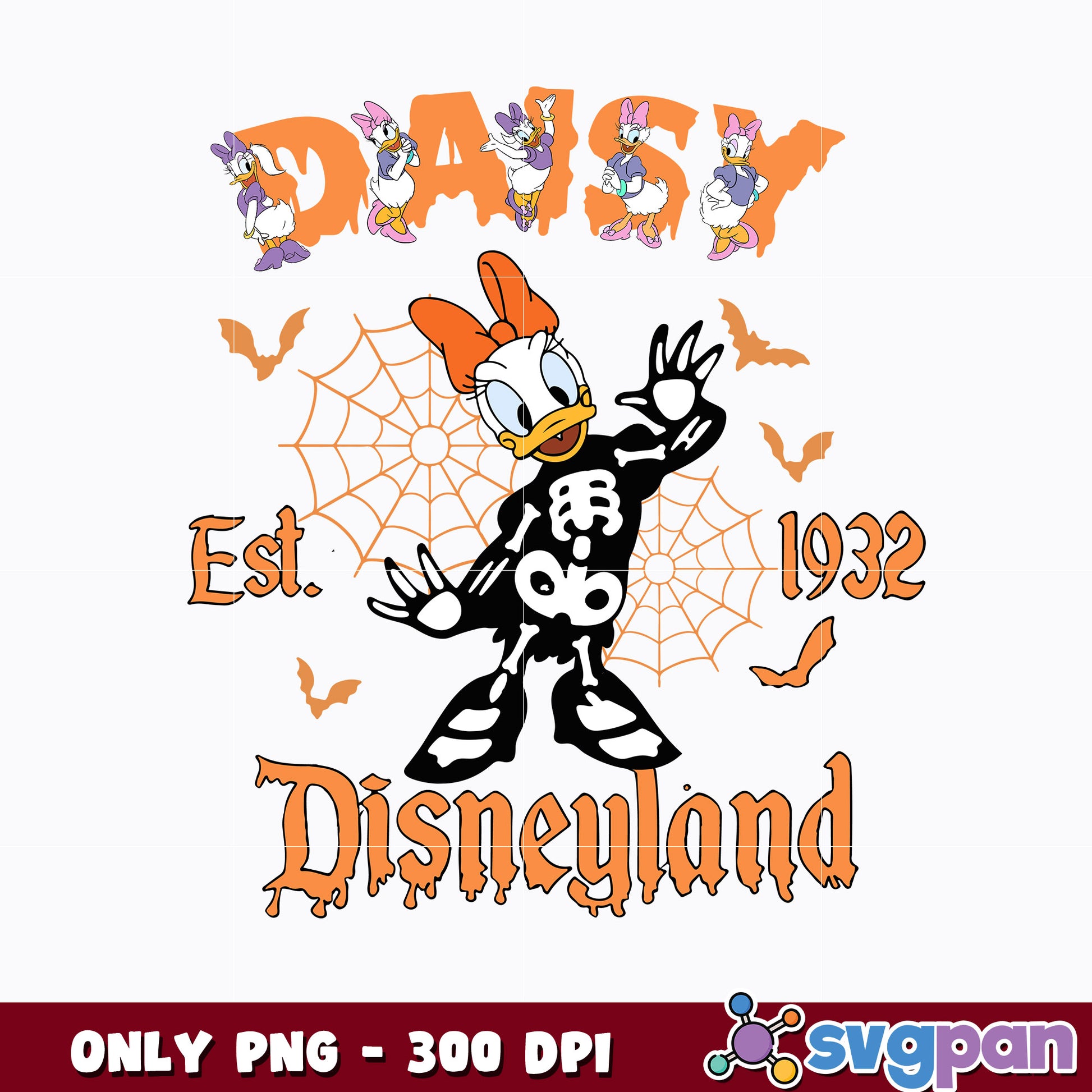 Daisy duck skeleton halloween Png