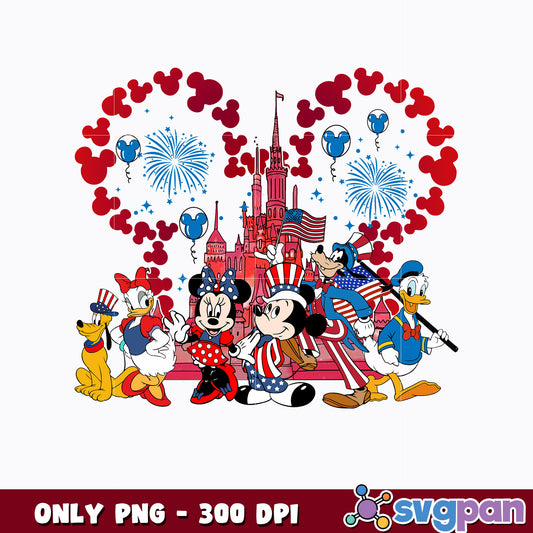 Mickey head Mouse And Friends 4th of July American png  