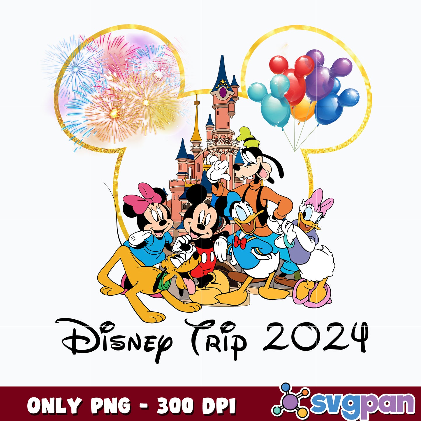 Mickey Family Disney trip 2024 png 