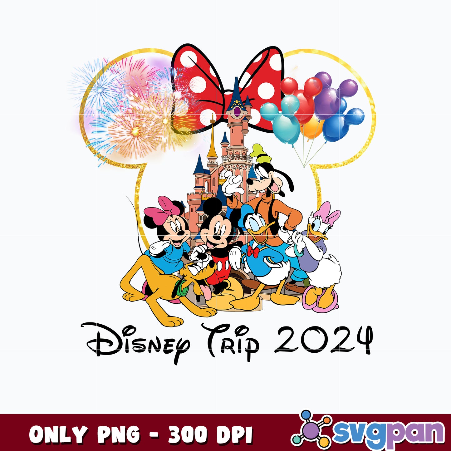 Disney 2024 Mickey Mouse Family Trip png